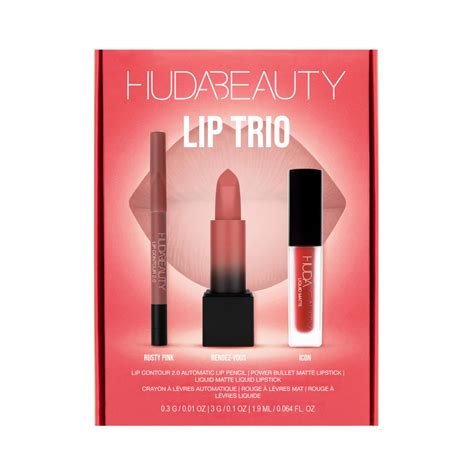 Huda Beauty The Ultimate Lip Trio Set Icon 3pcs