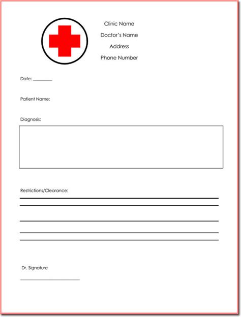 Emergency Room Doctor Note Template Tutore Org Master Of Documents