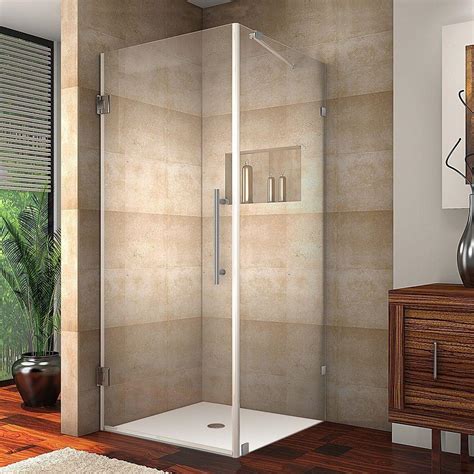 aston aquadica 32 in x 72 in frameless square shower enclosure in chrome with clear glass