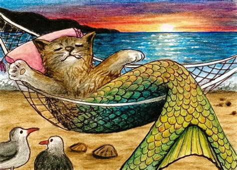 Mercat Mermaid Cat Cat Art Mermaid Art