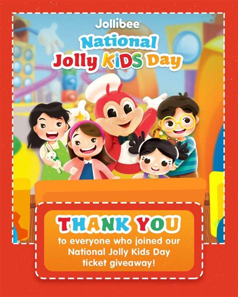 Jollibee Thank You To Every Jolly Kid And Their Jolly Facebook