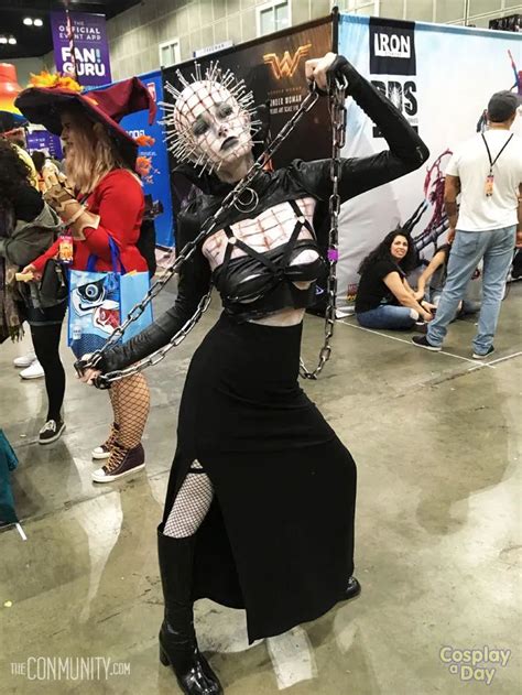 Pinhead From Hellraiser Draws All To Her At La Comic Con Cosplay A Day Hot Halloween Outfits