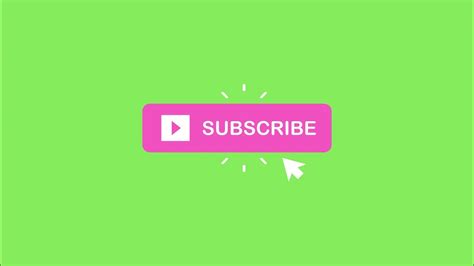 Pink Subscribe Animated Button Green Screen Youtube