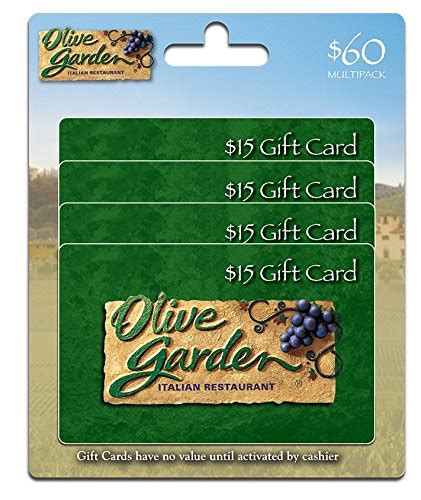 Darden gift cards are a great way to recognize your employees, incentivize your sales team. Olive Garden Gift Cards, Multipack of 4 - $15 076750058271 ...