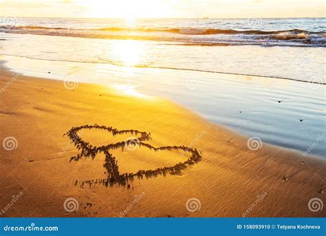 Love Heart On Sea Beach Stock Photo Image Of Concepts 158093910