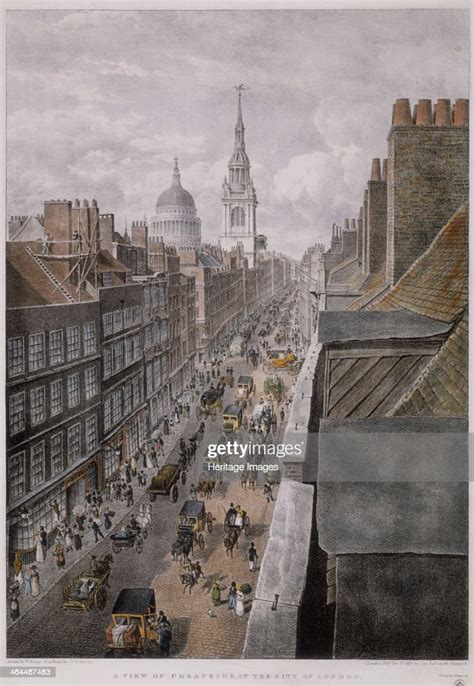 Cheapside London 1823 Showing A Busy Street Scene Nachrichtenfoto