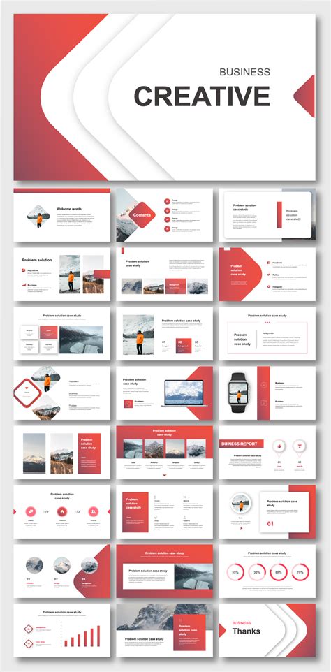 Beautiful Red Business Creative Presentation Template Original And