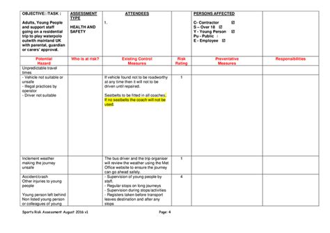 Event Risk Assessment Template In Word And Pdf Formats Page 4 Of 14