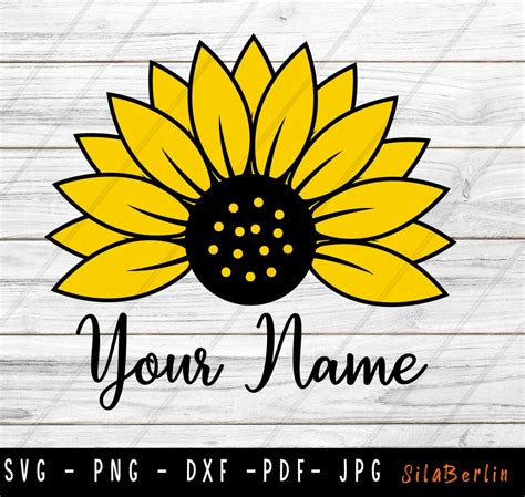 Split Sunflower Svg Cut File For Cricut Silhouette Floral Etsy