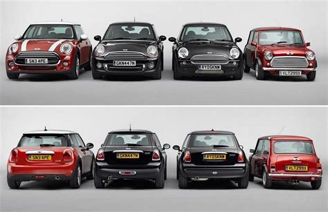 Each Generation Mini Cooper Shows How They Have Grown In Size As Of