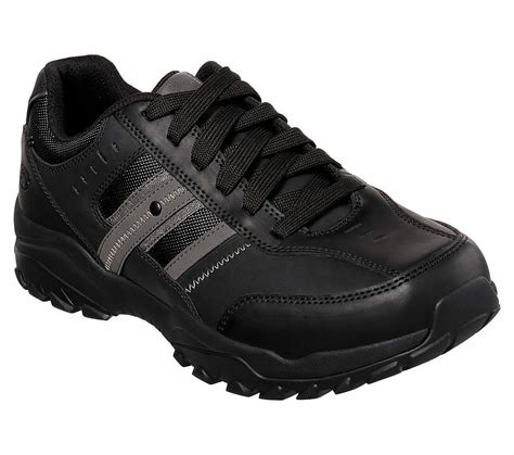 Skechers Black Extra Wide Fit Shoes Men Memory Foam Sporty Casual