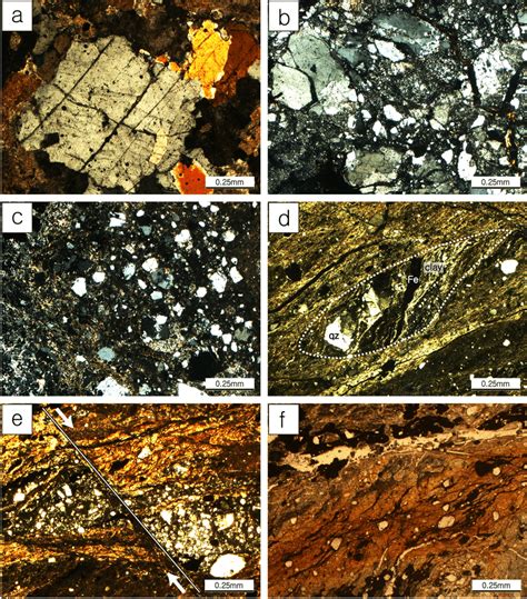 Photomicrographs Of Thin Sections Of Fault Rocks A Photomicrograph