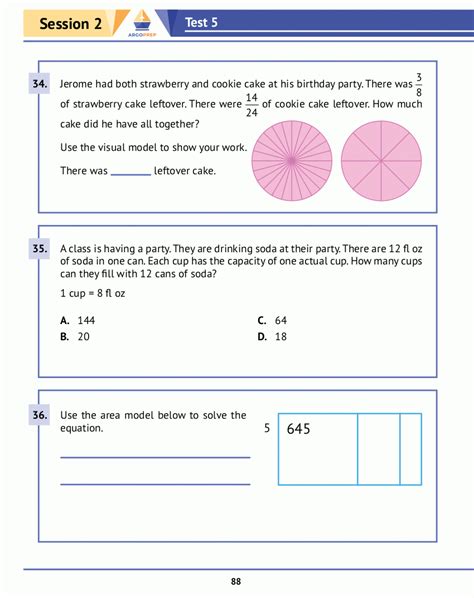 5th Grade Math Practice Book 8 Full Length Simulated Common Core Math