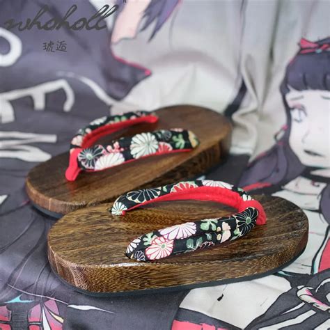 whoholl japanese clogs summer slippers women platform wedge slippers samurai sandals flip flops