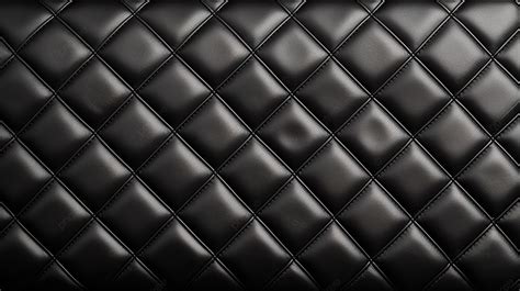 Quilted Leather Texture In Sleek Black Background Seamless Texture
