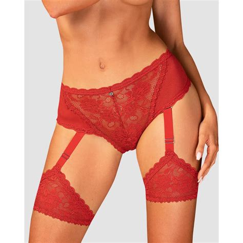 culotte jarretières belovya xs s rouge obsessive 3 suisses