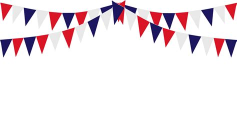 Bunting Hanging Red White Blue Flags Triangles Banner Background