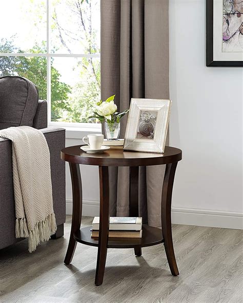 Roundhill Furniture Oe0020ep Perth Contemporary Round End Table With