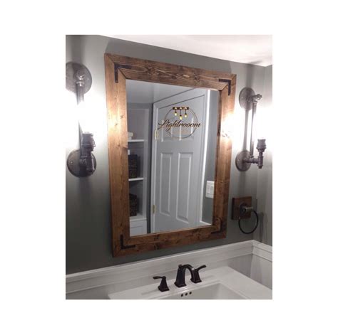 Choose a rustic wood framed mirror to add a decorative accent to your home. DARK WALNUT Mirror, Framed Mirror, Rustic Wood, Bathroom ...
