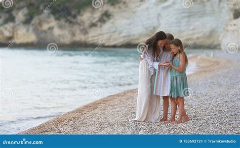 beautiful mother and daughters on the beach stock video video of happy holiday 153692721
