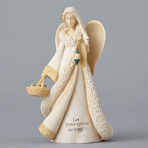 Enesco Foundations Angel With Ornaments Figurine Christmas Ornaments