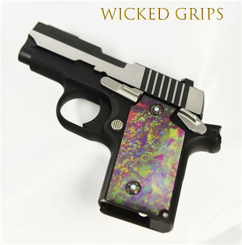 Sig Sauer P238 Custom Pistol Grips Opal Wicked Grips Custom Handgun