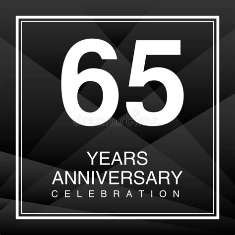 65 Year Anniversary Celebration Logo Vector On Red Background 65