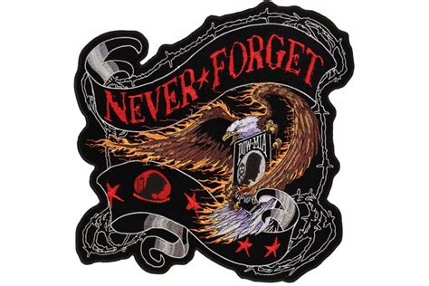 Never Forget Pow Mia Eagle Patch Large Back Patch Military Patches