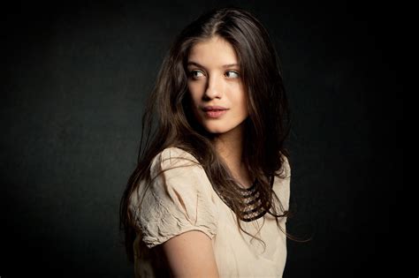 Anna Chipovskaya Women Actress Singer Brunette Green Eyes Russian Simple Background Long Hair
