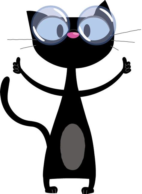 A Black Cat Wearing Glasses Giving The Thumbs Up