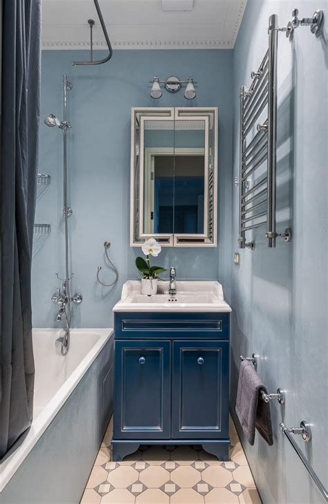 Small Bathrooms In Blue And White Trendy And Timeless Duo Decoist