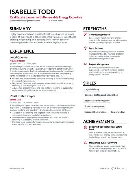 5 Real Estate Lawyer Resume Examples Guide For 2024
