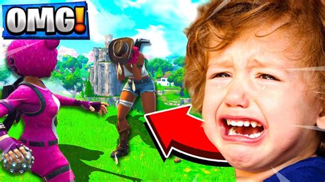 Making A Little Kid Cry On Fortnite Battle Royale Youtube