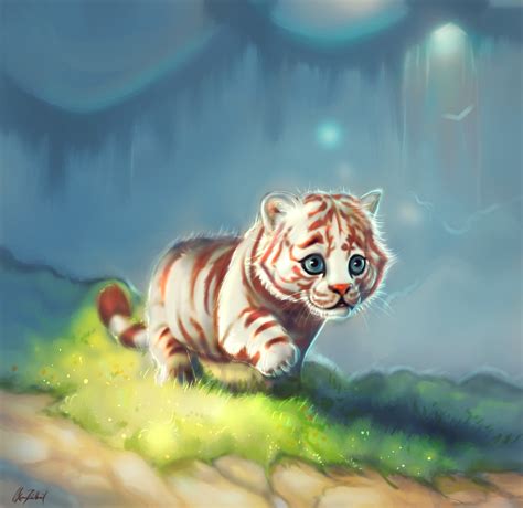 Cute White Tiger Drawings