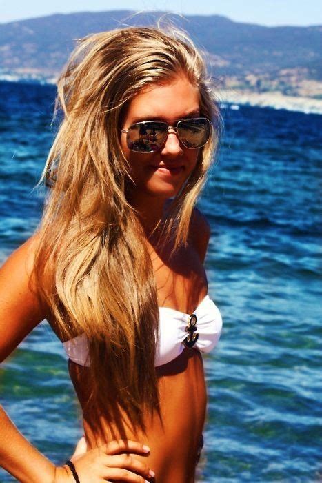 Blonde And Tan And Swim And Glasses And Ocean Bathing Suits Beach Hair Long Hair Styles