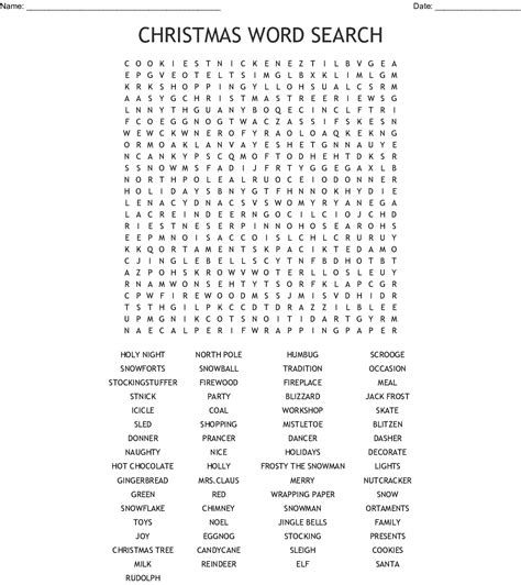 Santas Workshop Hard Word Search Wordmint