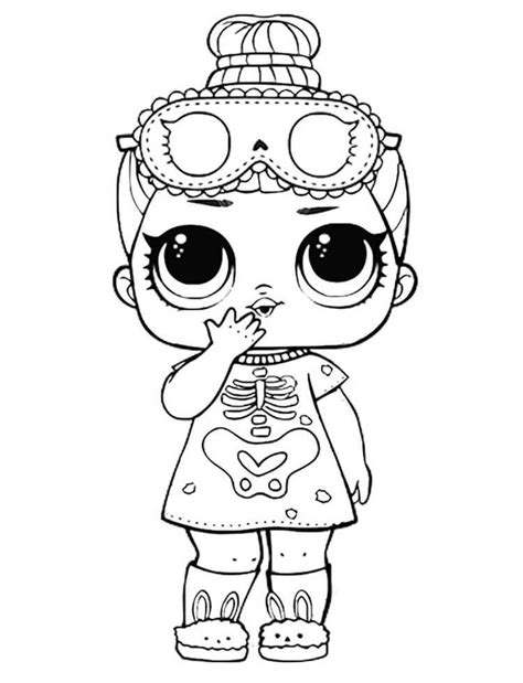 Sleepy Bones Lol Doll Coloring Page To Print Halloween Coloring Pages