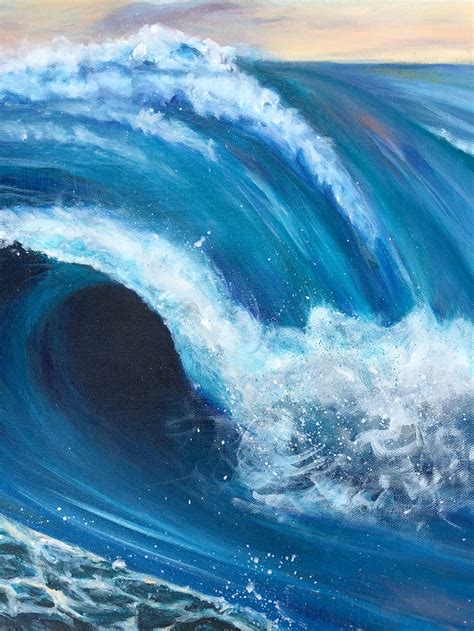 Original Acrylic Wave Painting Ocean Painting Water Painting Etsy