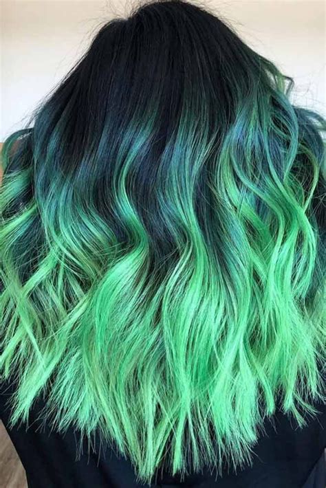 Brunette To Light Green Ombre Greenhair Haircolor Green Hair Is A Fun