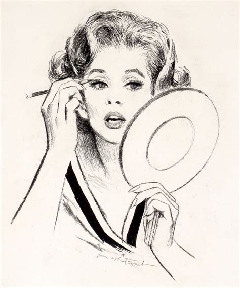 Glamour Girl By Jon Whitcomb Illustration Art Drawing Glamour Art Conte Crayon