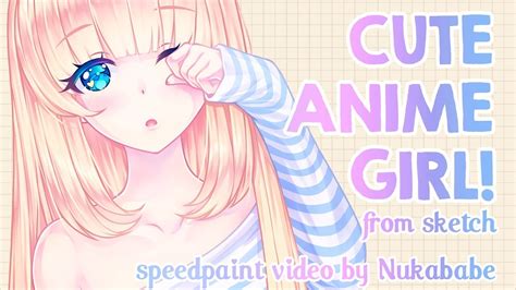 Cute Anime Girl Speedpaint By Nukababe Youtube
