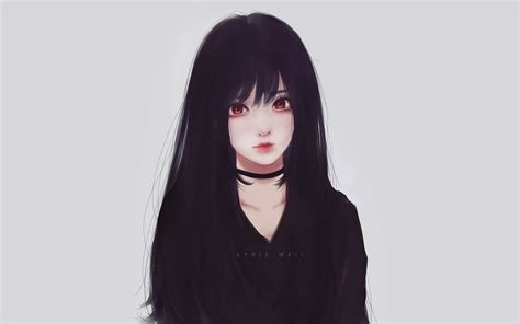 Download 2080x1300 Realistic Anime Girl Black Hair Attractive
