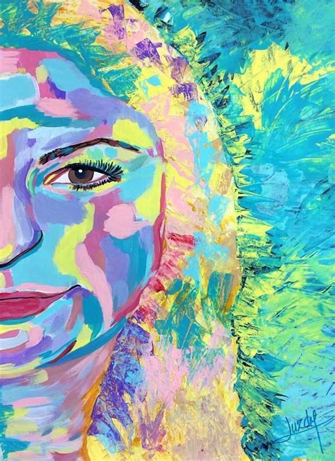 Colorful Abstract Realism Paintings Self Portrait By Luzdy Rivera