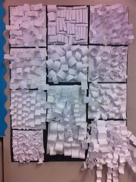 Grade 5 Art Texture Study Each Student Given A Square Piece Of