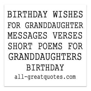 What are some cool birthday sayings? BIRTHDAY WISHES FOR GRANDDAUGHTER MESSAGES VERSES SHORT POEMS FOR GRANDDAUGHTERS… | Card ...