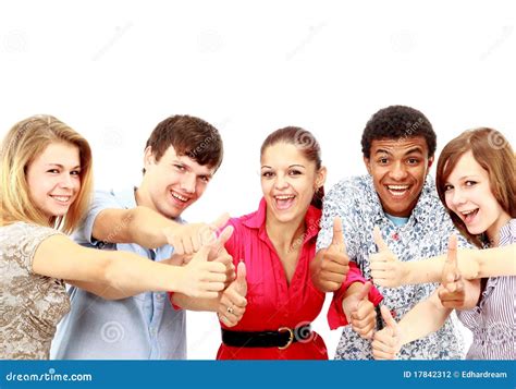 Cheerful Group Of Young People Stock Photo Image Of Isolated