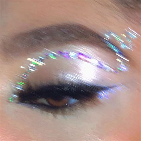 Bold Makeup Glitter Eyeliner Look Euphoria Esque Aesthetic Ig