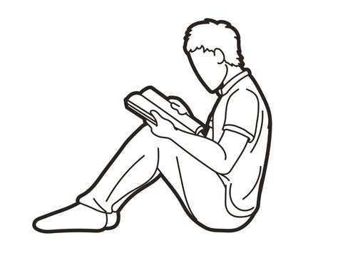 A Man Reading A Book 6649500 Vector Art At Vecteezy