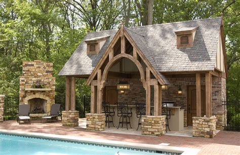 Ashley Salzmann Designs Pool House Pool Houses Rustic Outdoor