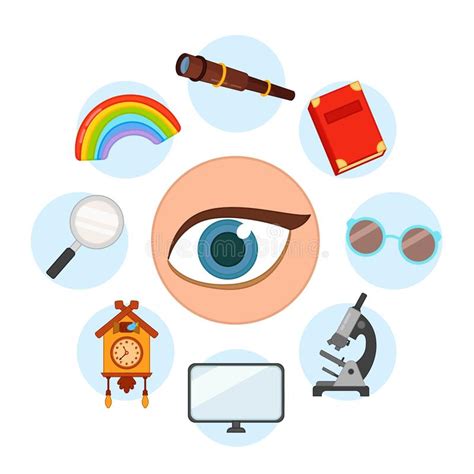 The organ of hearing or ear can be divided into three parts; 5 sense organs. Vision. stock vector. Illustration of ...